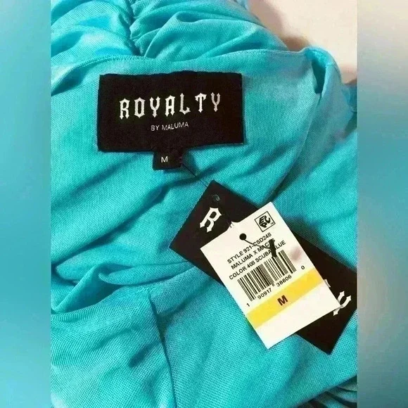 ROYALTY BY MALUMA Womens Scuba Blue Cut Out Ruched Body Con Dress Size Medium - Picture 7 of 8